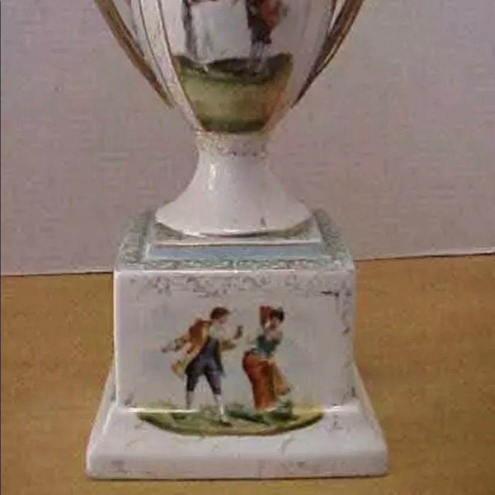 Victorian picture Trophee Vase . Measures about 9 3/4" tall.